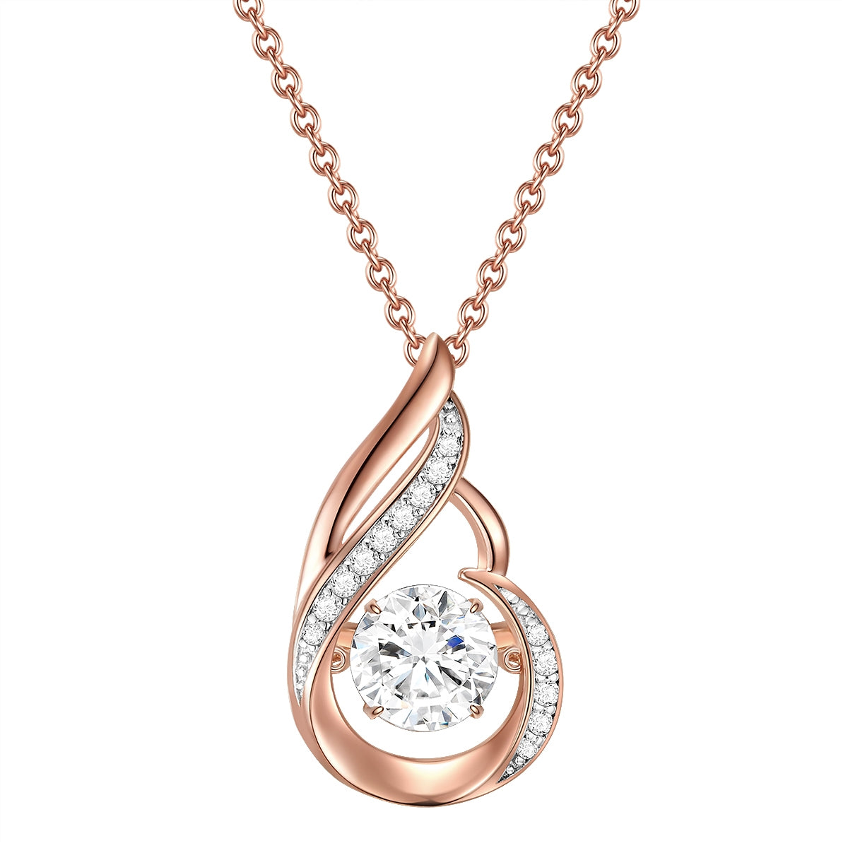 Kette mit Anhänger Sterling Silber roségold Zirkonia weiß