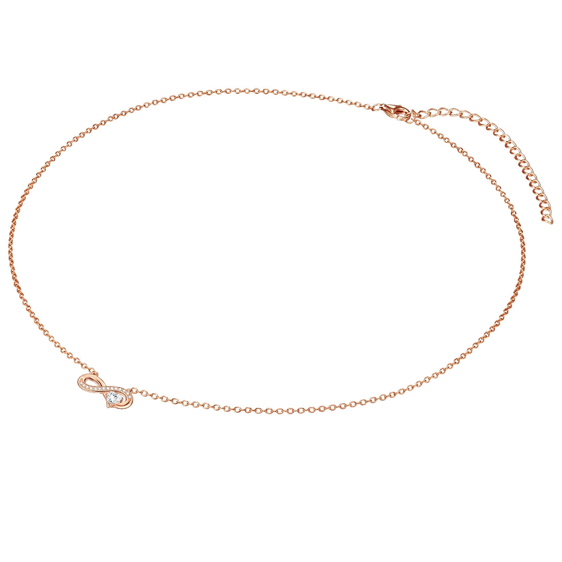 Kette mit Anhänger Sterling Silber roségold Zirkonia weiß