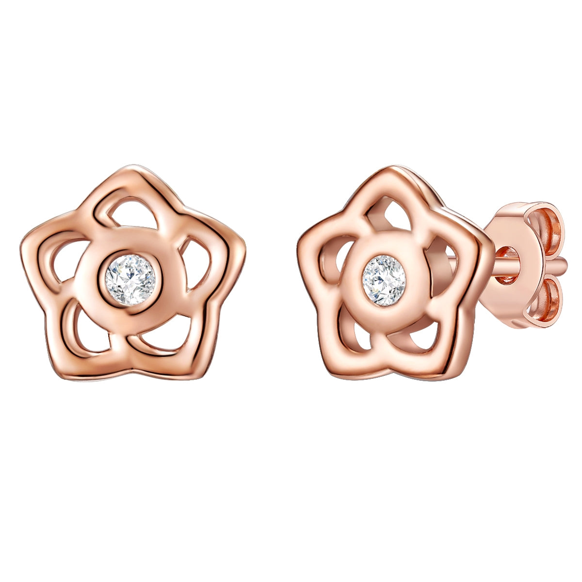 Ohrstecker Sterling Silber roségold Zirkonia weiß