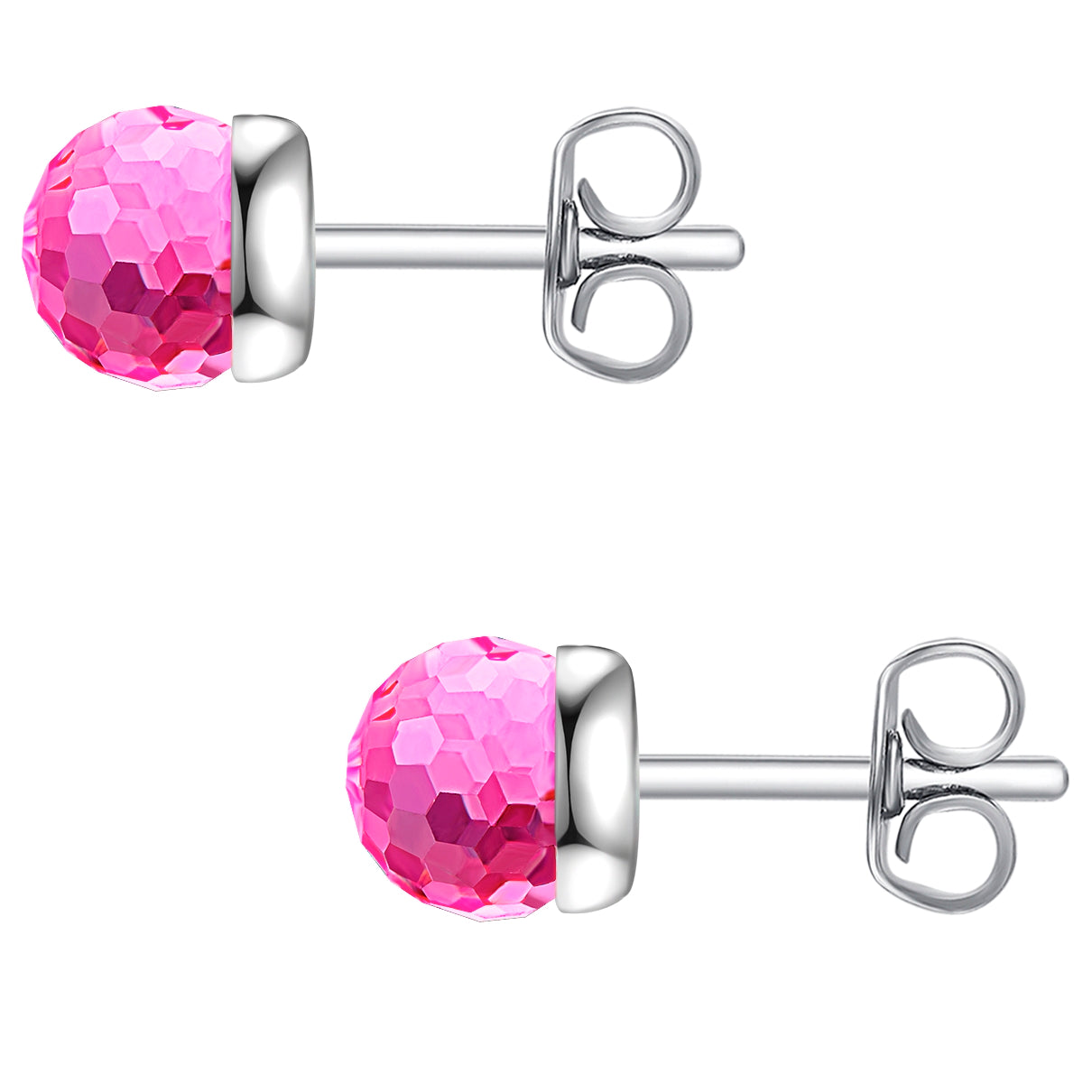 Ohrstecker Sterling Silber verziert mit Kristallen von Swarovski® rosa