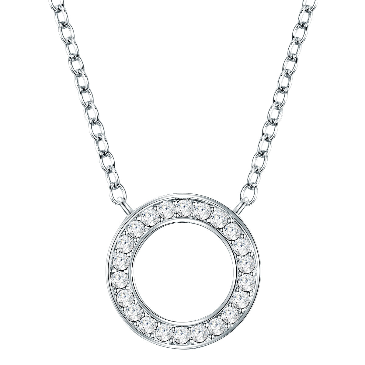 Kette mit Anhänger Sterling Silber verziert mit Kristallen von Swarovski® weiß