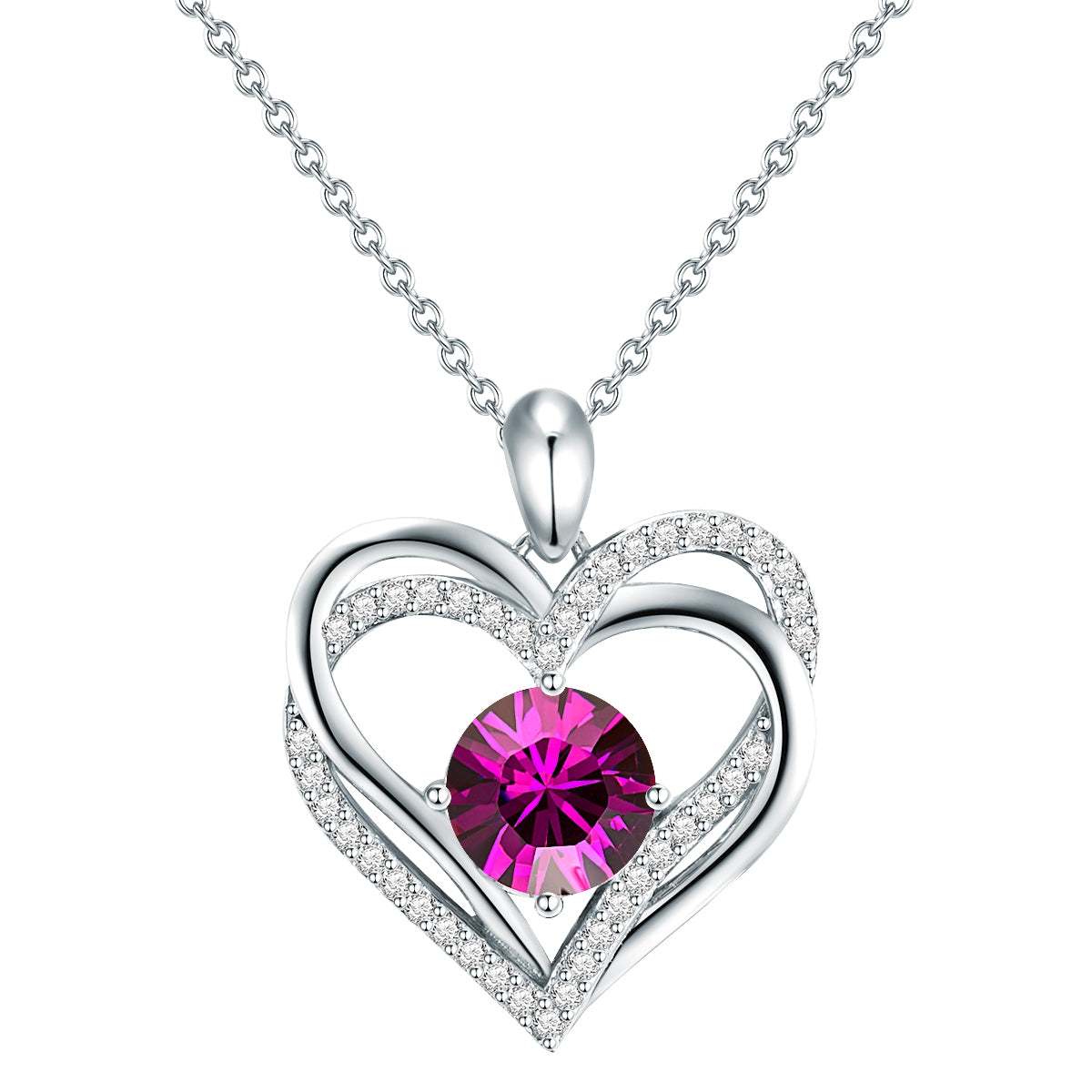 Kette mit Anhänger Sterling Silber verziert mit Kristallen von Swarovski® amethyst Zirkonia weiß