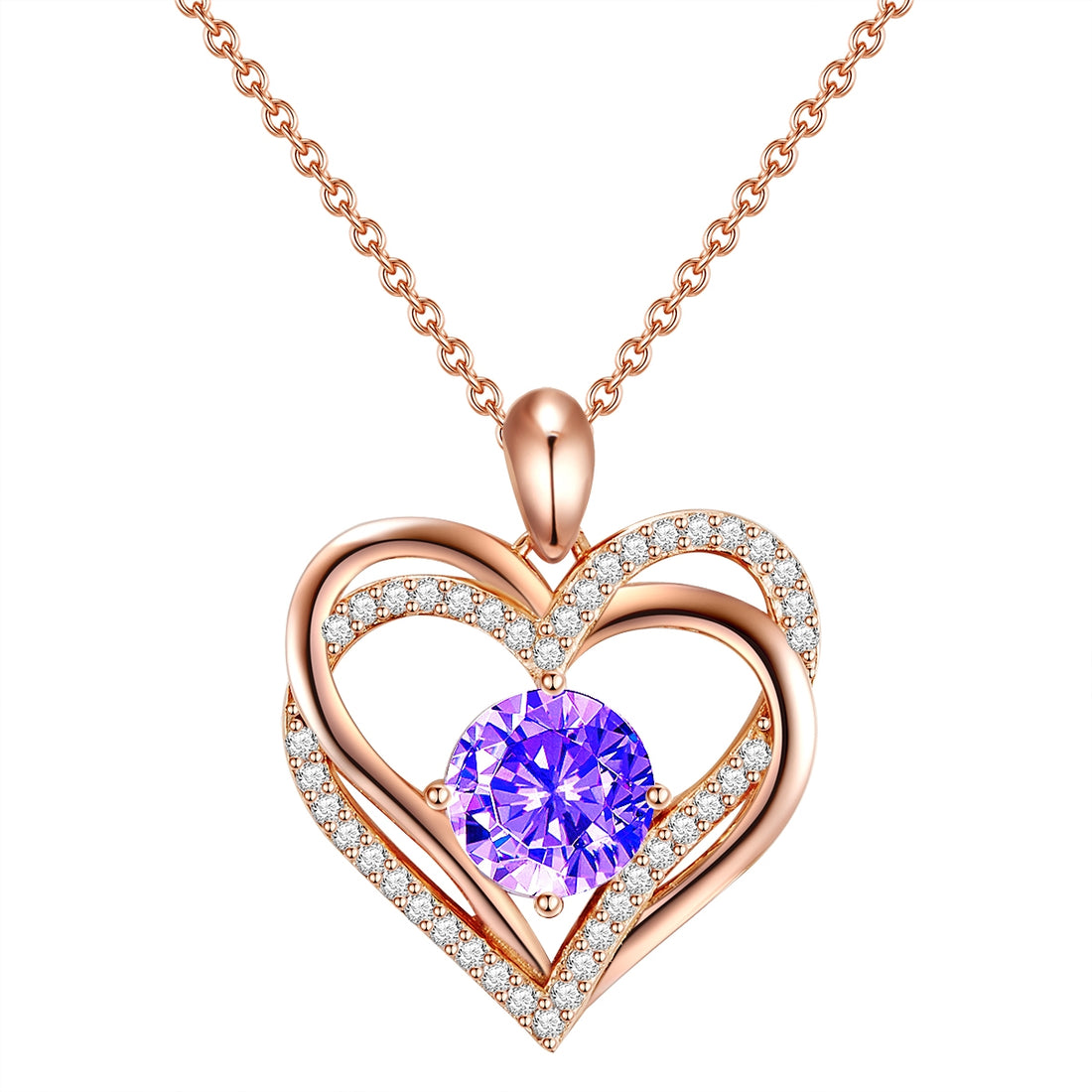 Rafaela Donata Kette mit Anhänger Sterling Silber roségold verziert mit Kristallen von Swarovski® violet Zirkonia w